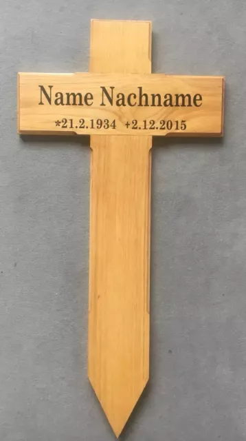 Grabkreuz , Holzkreuz , Straßenkreuz , Incl Beschriftung Nach Wunsch Ca. 81 cm