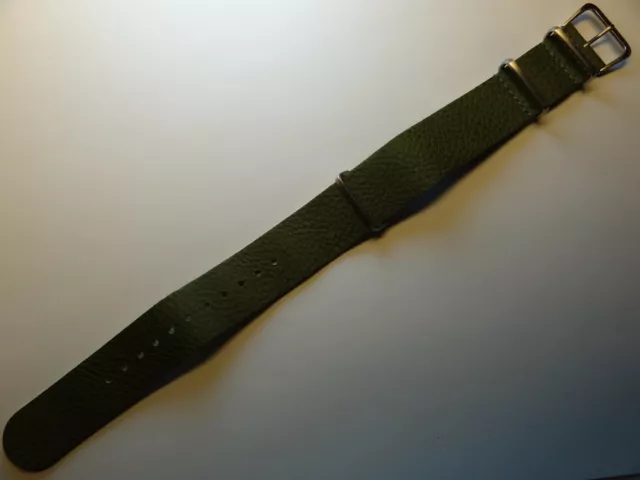 Neu Herren Extra Lang Ez Pass Durch one piece 22mm Uhr Band Armee Combat Grün
