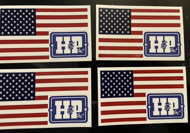 4 Set H & P Us Flag & Logo Oilfield Sticker Decal Oklahoma Drilling Gas H&P