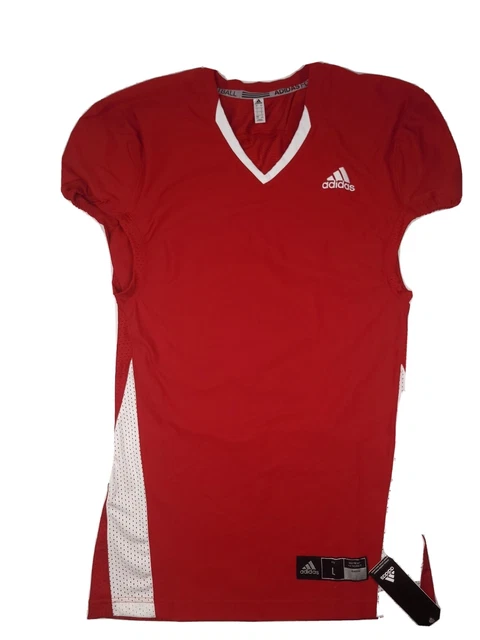 NWT Adidas Football Men's Size Large Tech Fit Prime Knit Stretchy Red Jersey