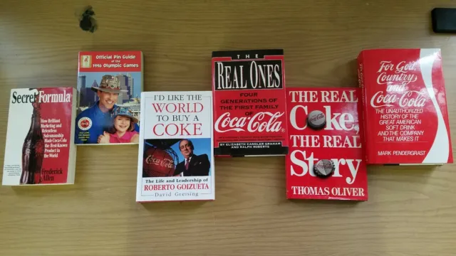 Coke Coca Cola Book Lot of 6 80s 90s The Real Story Olympic Vintage