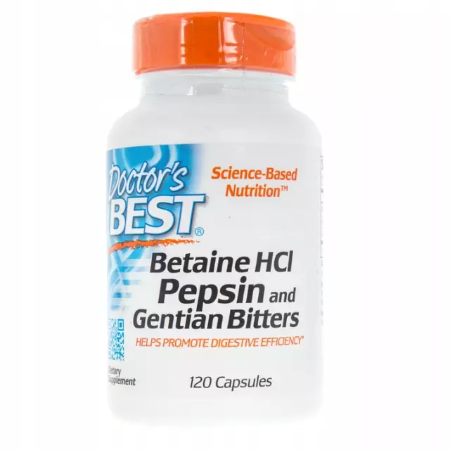 Doctor's Best Betaine HCl Pepsin & Gentiane Bitters, 120 capsules