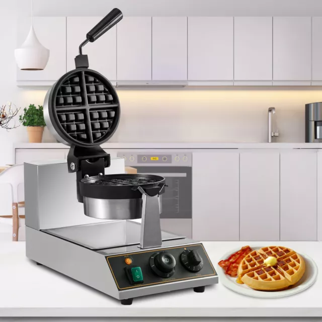 VEVOR Piastra Elettrica per Waffle Maker da 1100 W Antiscottatura Crepes Cialde