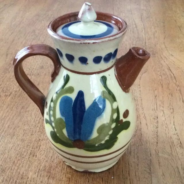 Vintage small coffee pot / hot water pot. Lidded. Devon / Torquay / Motto Ware