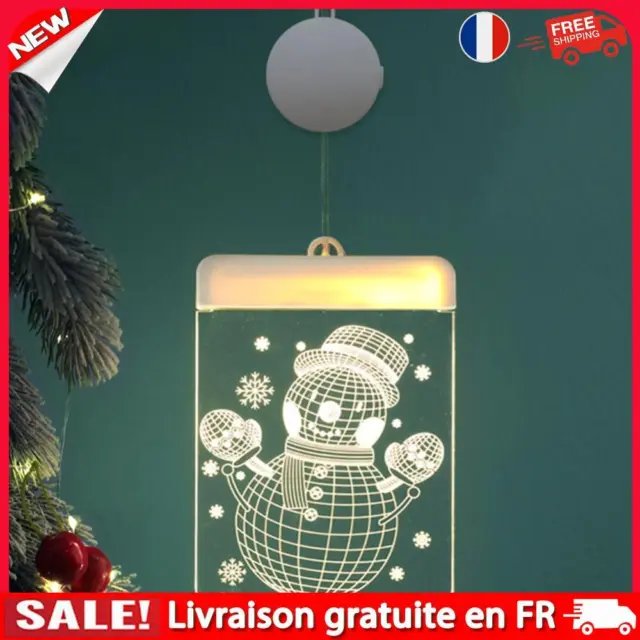 3D Christmas Window Lights Backdrop Decoration Lights Home Decor (Snowman)