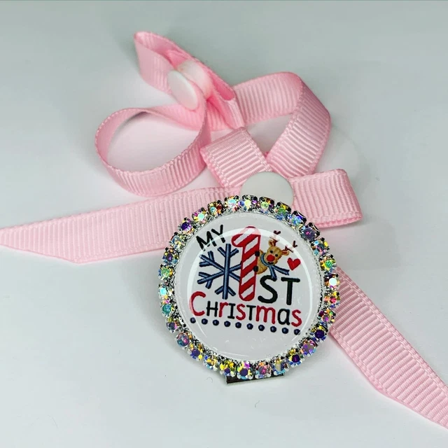Navidad Mi primer bebé ficticio clip chupete rosa azul baby shower regalo niñas niños