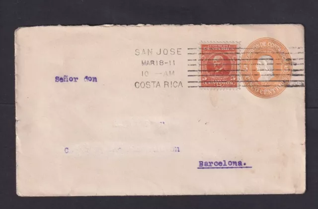 1911 - 5 C. Whole Thing with 5 C. Francized from San Jose to Barcelona (22121950)