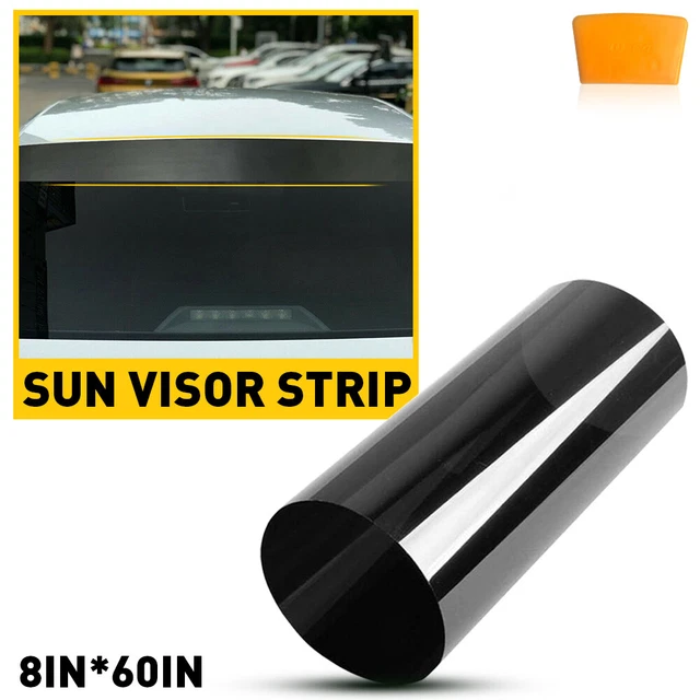 60" Striscia Sole Parabrezza Auto Vinile Banner Decalcomania Adesivo Pellicola PVC Universale Nero