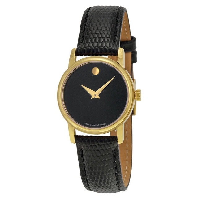 2100006 Orologio 2100 Movado Museum Quadrante Nero In Pelle Nera