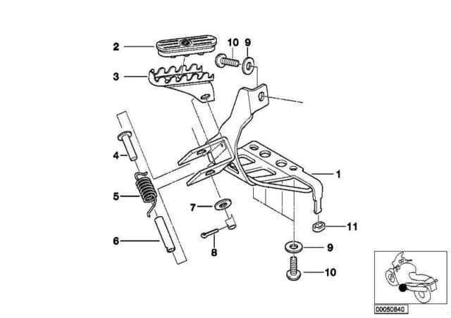 Original BMW 46717650294 - Fussrastenplatte rechts VORNE 2