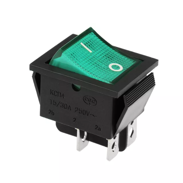 Mini Interrupteur à bascule DPST 10A 250V Noir et vert