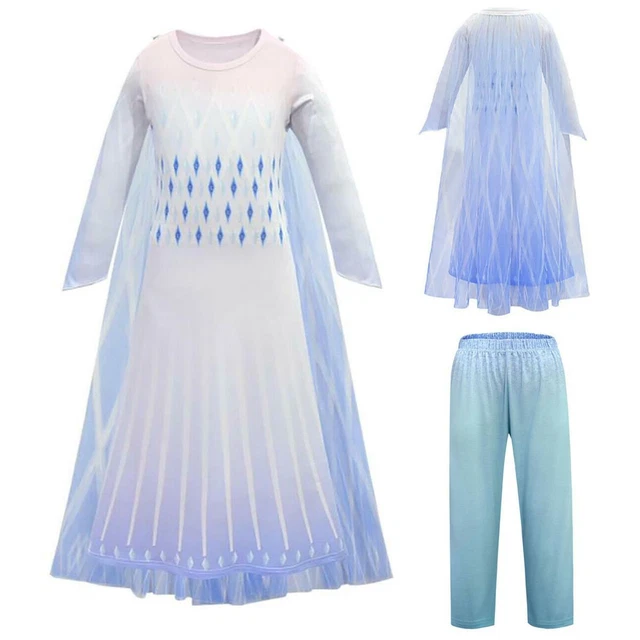 Frozen 2 Princess Queen Elsa costume da ragazza festa abito cosplay