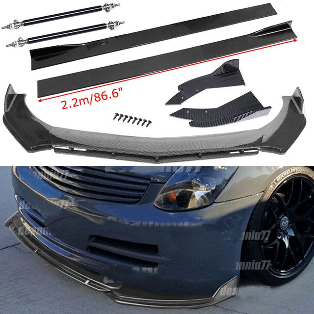 Carbon Fiber Front Bumper Lip Side Skirt Strut Rods For Infiniti G35 G37