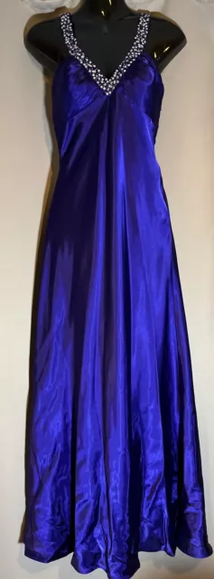 Hailey Logan By Adrianna Papell Beaded Purple Dress Prom Formal Gown Size 5/6