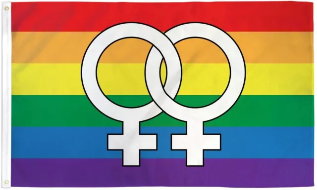 "DOUBLE VENUS LARGE" flag 3x5 ft polyester banner rainbow pride