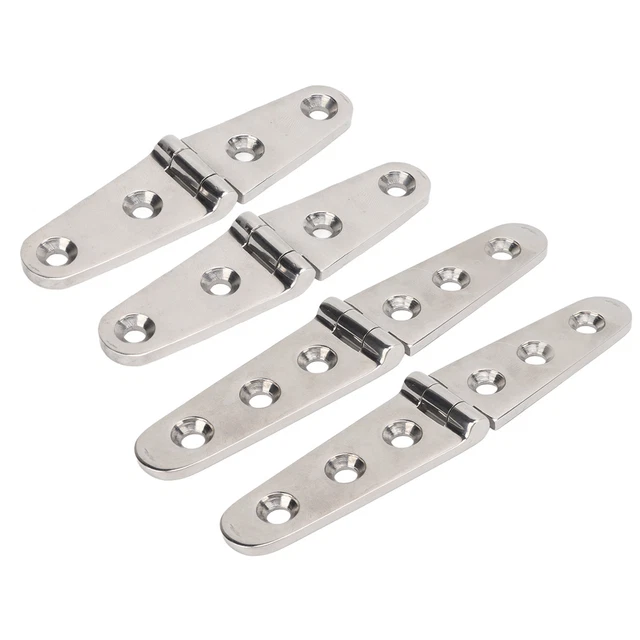 Door Hinge Rustproof 2 Pieces Marine Strap Hinge Practical Hardware With Holes