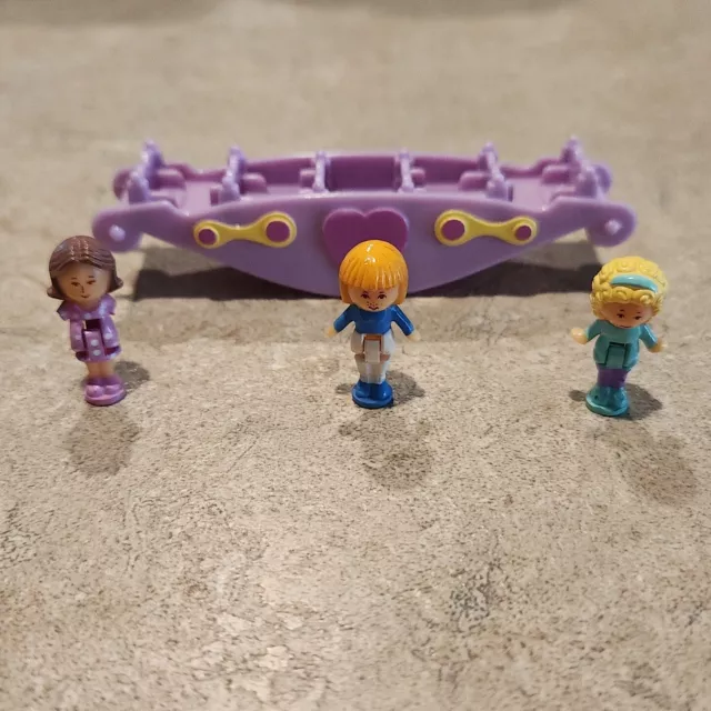 1993 Polly Pocket Teeter Totter Pals Bluebird 3 Figures Complete Broken Arms