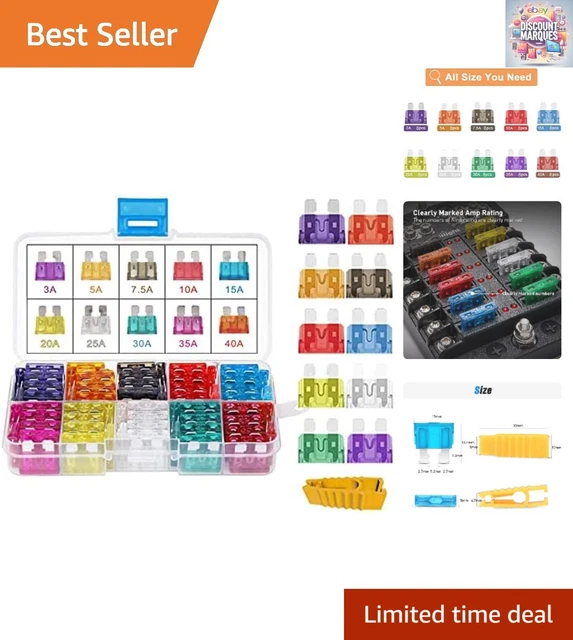 Kit De Fusibles Automobile – Assortiment De Fusibles à Lame Pour Voiture, Camion, Moto – 12V/24V