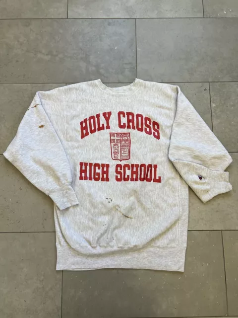 VINTAGE 80S CHAMPION Reverse Weave Holy Cross High School Sweatshirt ...