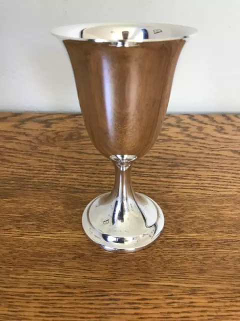 Beautiful Sterling Silver Water Goblet by Dunkirk Silversmiths Mid-20th Century