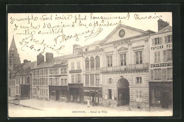 CPA Breteuil, Hotel de Ville 1903