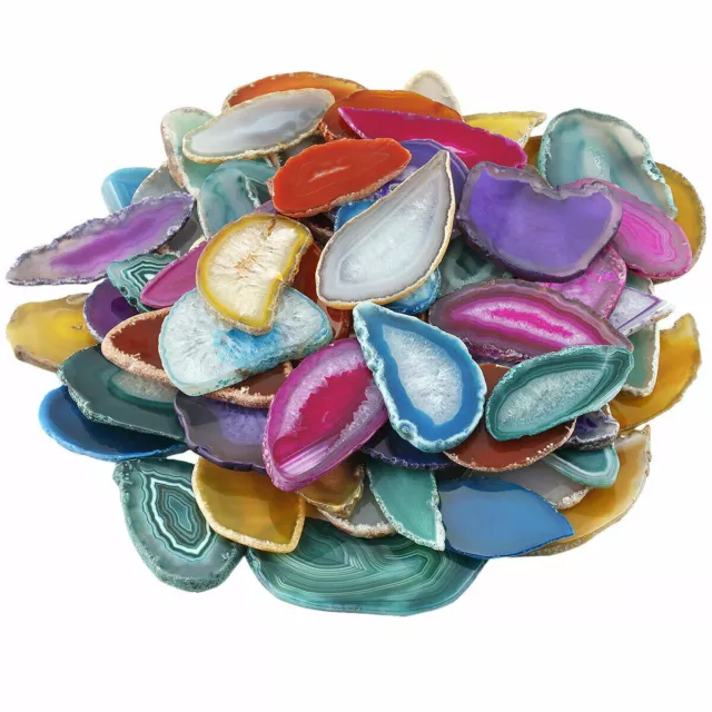 Polished Agate Light Table Slices Geode Agate Slab Cards Irregular Pack of 5