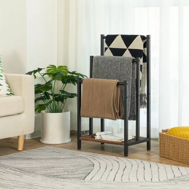 Freestanding Towel-Rack Blanket Ladder Holder 16.9" x 11" x 31.9" Blanket Rack