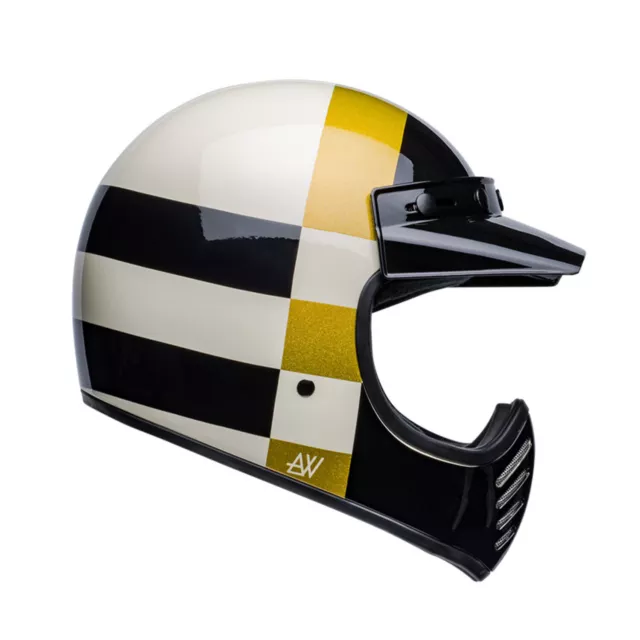 Casco Integrale Bell Moto-3 Cafe Racer Atwyld Orbit Bianco/Nero/Oro Lucido