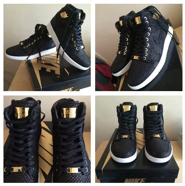 Air jordan 1 noir sales doré