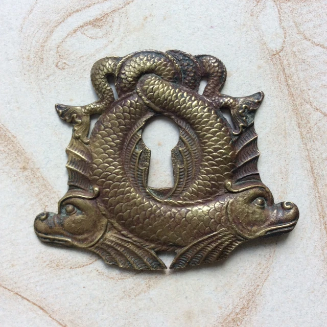 Lot De 4 Entrées De Serrure Et Poignées De Meuble En Bronze - Style Art Nouveau