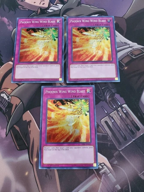 Yugioh - Phoenix Wing Wind Blast HISU-EN045 NM 1st ed Super Rare x3