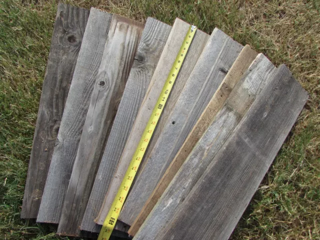 Reclaimed Old Fence Wood Boards - 5 Fence Boards  24" Weathered Barn Wood Planks 3