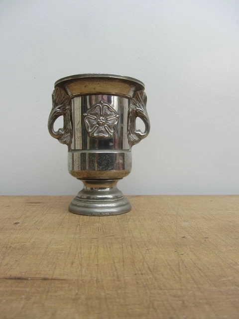 Vintage Silver Plated Flower Rose Posy Bowl Vase 4" H
