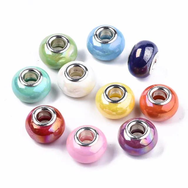 100x Wholesale Mixed Resin European Beads Large Hole Charms Bracelet Spacers