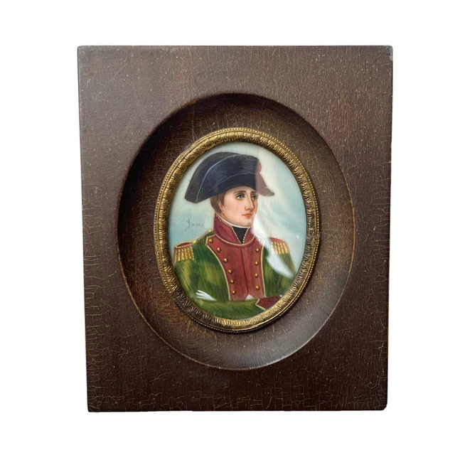 RARE PEINTURE MINIATURE DU JEUNE NAPOLÉON UNIFORME SIGNÉE (DÉBUT XIXe)