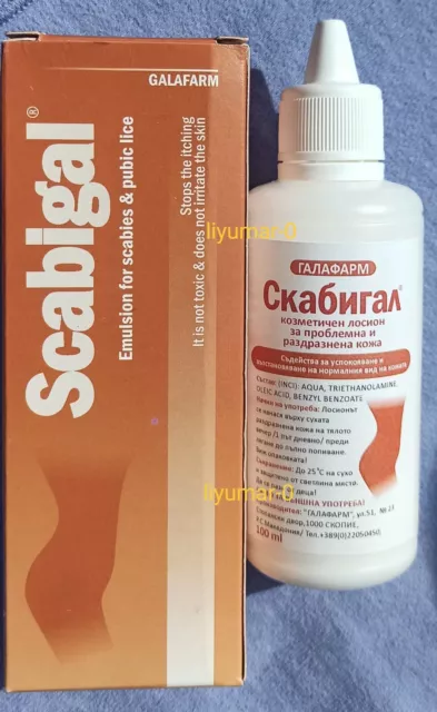 Scabigal Scrabic Emulsion For Scabies Pubic Lice 100ML for All Skin Types