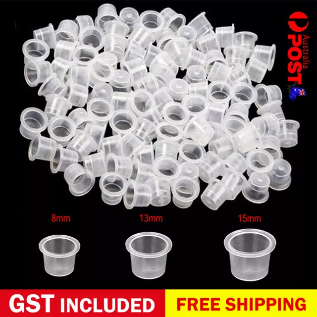 100-1000pcs Tattoo Ink Cups Plastic Cups Pots Pigment Cosmetic Microblading Caps