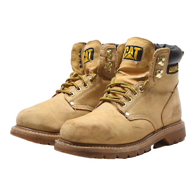 CATERPILLAR LACEUP BOOTS Brown Leather Mens UK 9 £32.99 PicClick UK