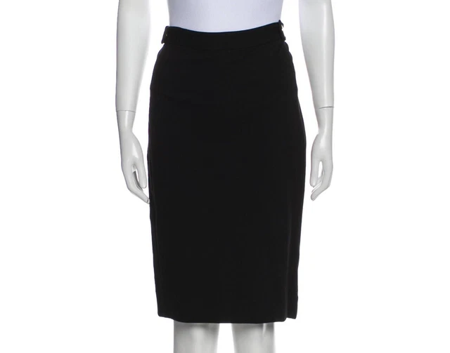 Diane Von Furstenberg Womens Black Knee Length Silk Skirt Size 0