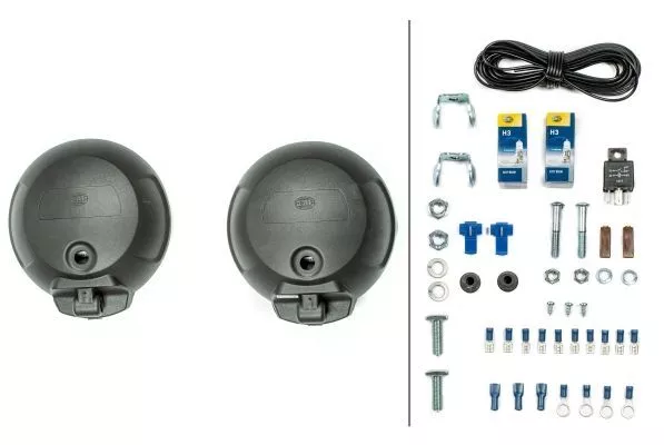 2x HELLA FERNSCHEINWERFER SATZ H3 12V ZUSATZSCHEINWERFER FERNLICHT PKW AUTO KFZ 2