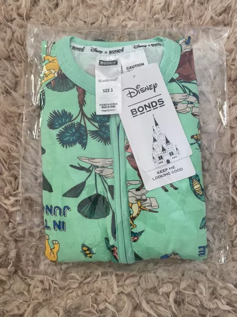 BONDS Disney Lion King Zippy Wondersuit Green Size 3 BNWT - LIMITED EDITION