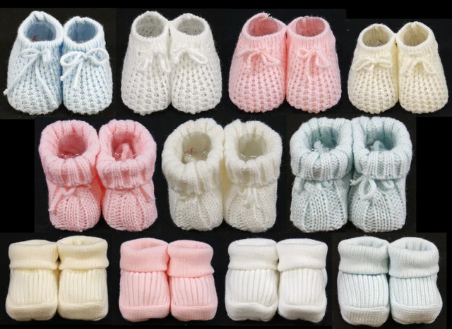 Baby Boy Girl Booties Knitted Shoes Socks Unisex 0-3 Months