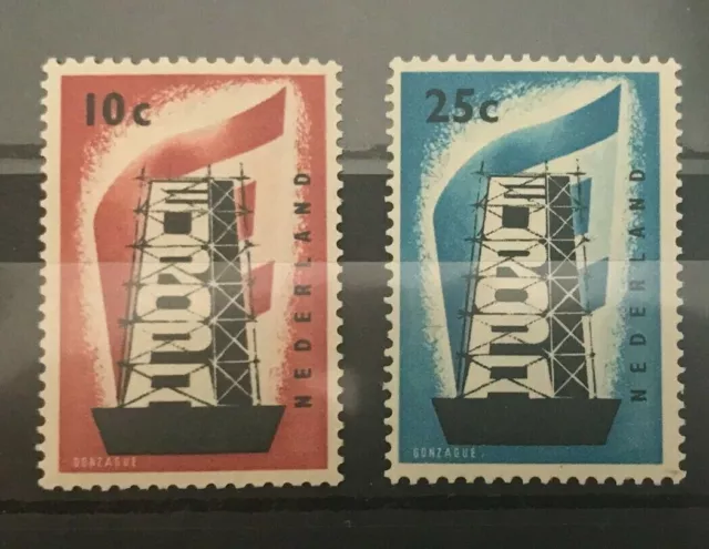 NETHERLANDS -  1956 EUROPA LMM SG 836-837 cv £75.75