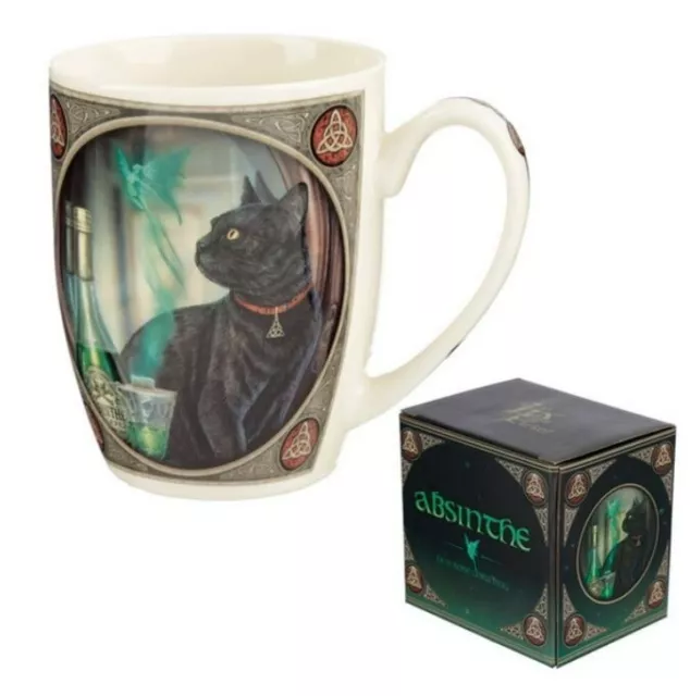 Lisa Parker Witch Cat  ABSINTHE Mug Porcelain  Witch Familiar MAGICK