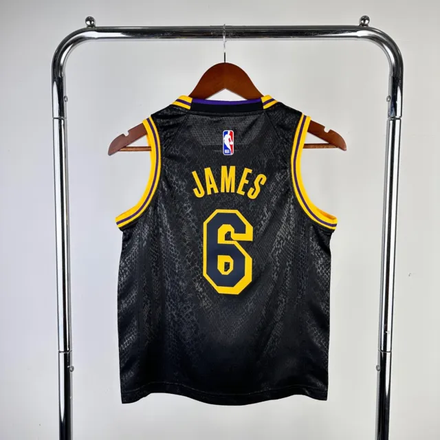 Nike Lebron James #6 Youth M La Lakers Black Jersey Nba Basketball Curry Kobe