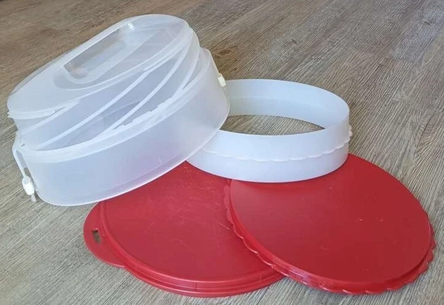 Plat De Service Tupperware 37 Cm Blanc Et Rouge – L’indémodable Pour L’apéro !