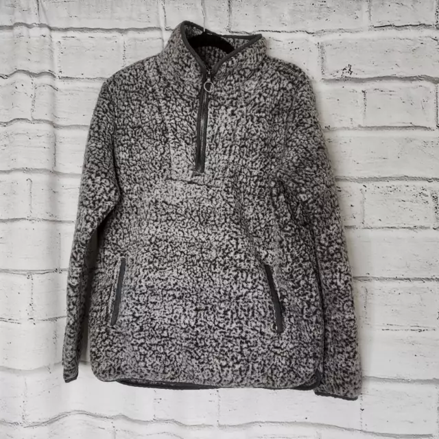 Thread + Supply Wubby Fleece Pullover Jacket Charcoal Gray Womens Medium