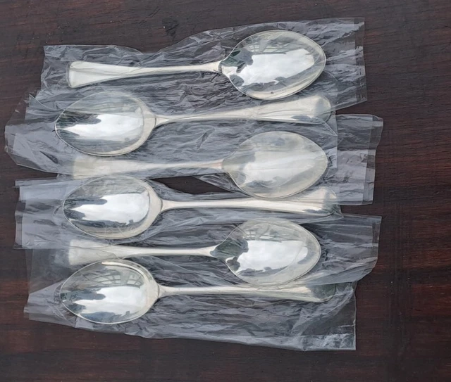 6 cucchiai del deserto argento massiccio Stirling (nuovi) - Carr's of Sheffield - 399 g