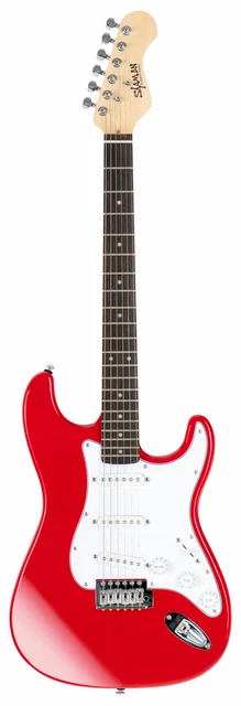 B-WARE Shaman E-Gitarre ST Style Design Single Coil Ahorn Tremolo Cutaway rot 3