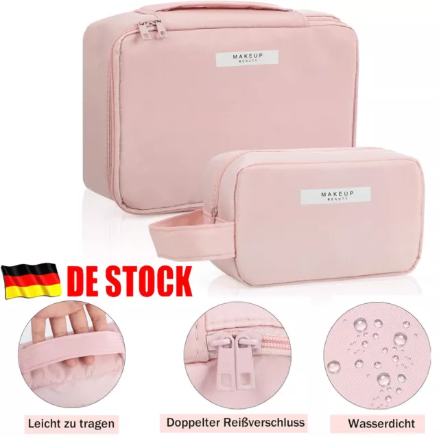 2 Stück Kosmetiktasche Wasserdicht Make-up-Tasche Tragbare Schminktasche Große